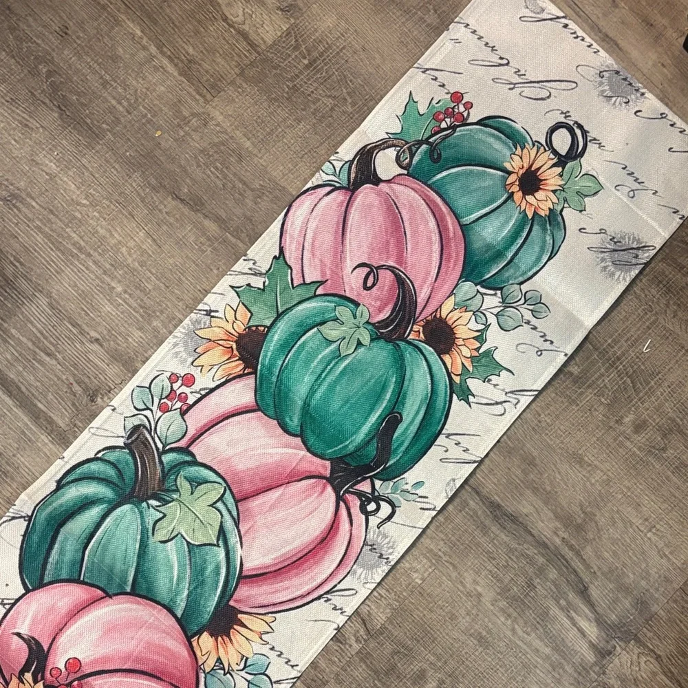 6’ Floral Pumpkin Table Runner